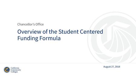 Overview of the Student Centered Funding Formula