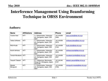 Month Year doc.: IEEE yy/xxxxr0 May 2010