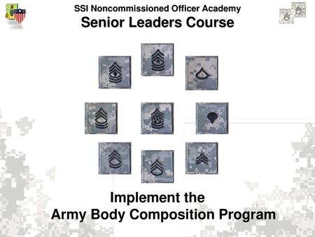 Implement the Army Body Composition Program