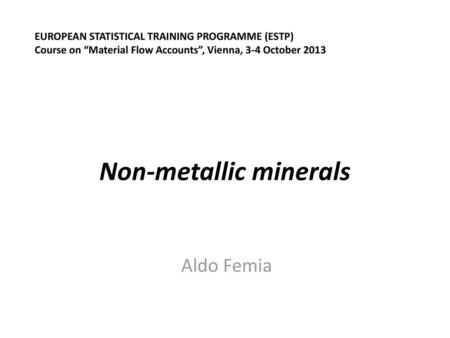 Non-metallic minerals