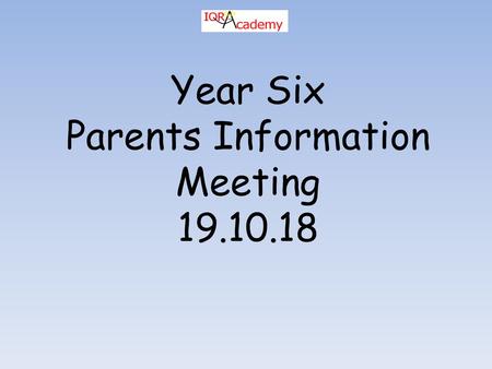 Parents Information Meeting