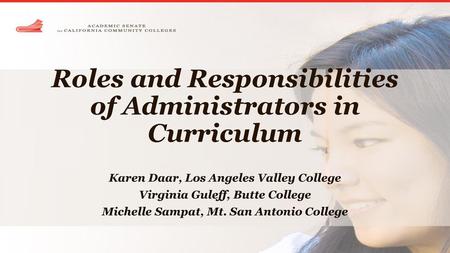 Roles and Responsibilities of Administrators in Curriculum