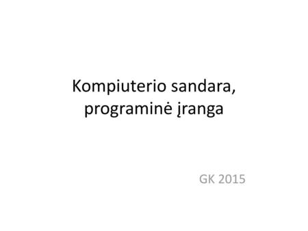 Kompiuterio sandara, programinė įranga