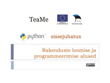 Rakenduste loomise ja programmeerimise alused