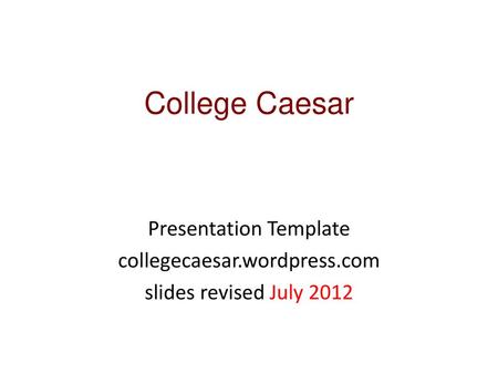 Presentation Template