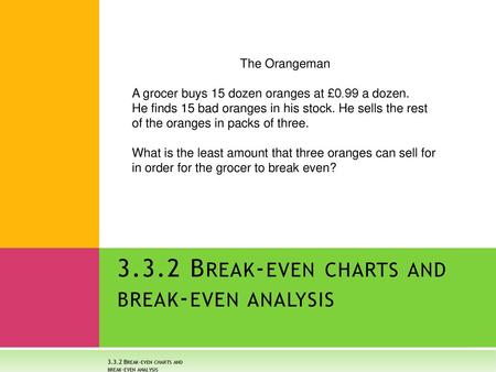 3.3.2 Break-even charts and break-even analysis