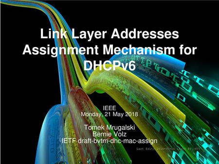 Link Layer Addresses Assignment Mechanism for DHCPv6