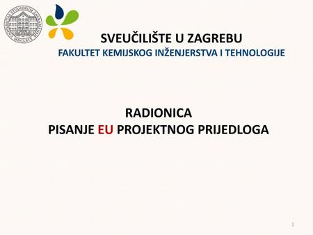 RADIONICA PISANJE EU PROJEKTNOG PRIJEDLOGA