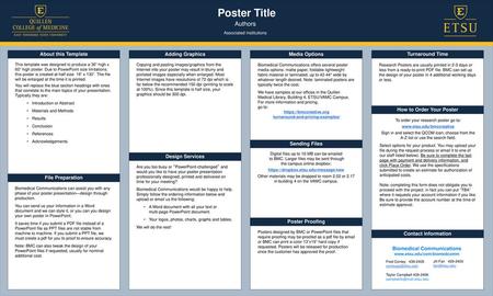 Poster Title Authors About this Template Adding Graphics Media Options