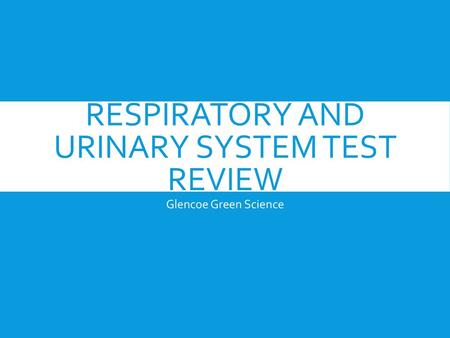 Respiratory and Urinary System Test Review