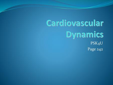 Cardiovascular Dynamics