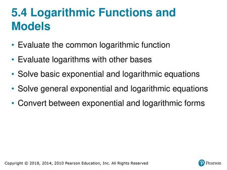 5.4 Logarithmic Functions and Models