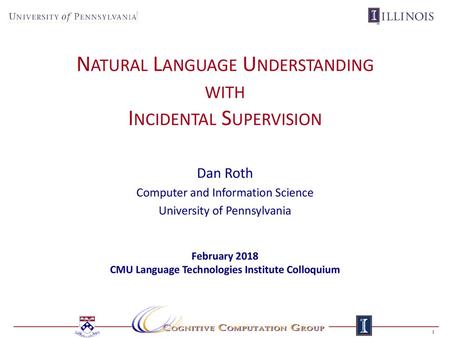 Natural Language Understanding with Incidental Supervision