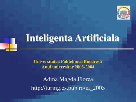 Inteligenta Artificiala