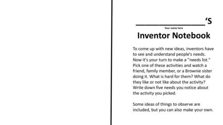 _______________‘S Inventor Notebook