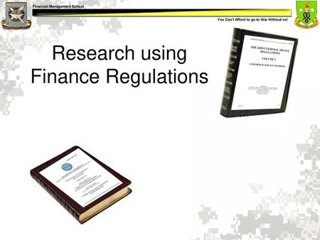 Research using Finance Regulations