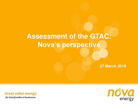 Assessment of the GTAC: Nova’s perspective