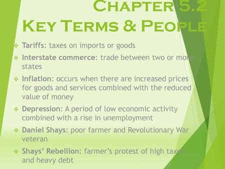 Chapter 5.2 Key Terms & People