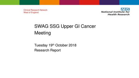 SWAG SSG Upper GI Cancer Meeting