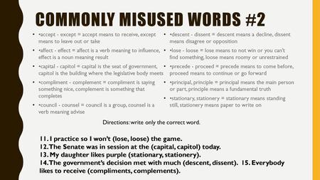 Commonly misused words #2