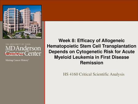 HS 4160 Critical Scientific Analysis