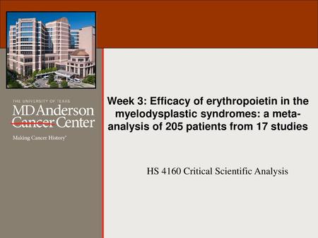 HS 4160 Critical Scientific Analysis