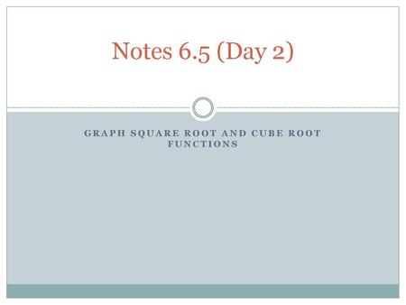 Graph Square Root and Cube Root Functions