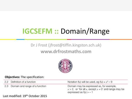 IGCSEFM :: Domain/Range