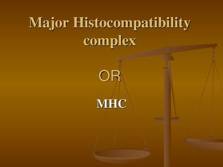 Major Histocompatibility complex OR