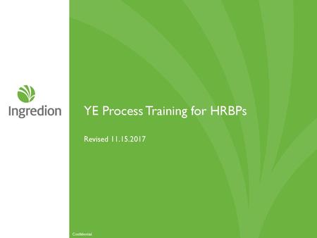 YE Process Training for HRBPs Revised