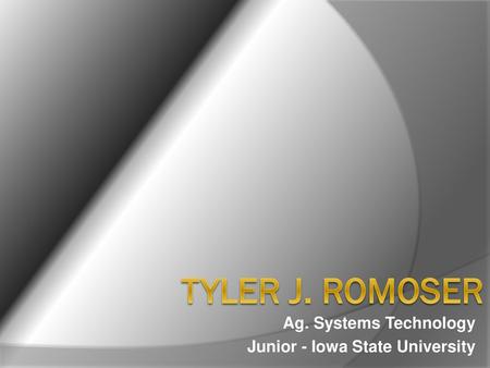 Ag. Systems Technology Junior - Iowa State University