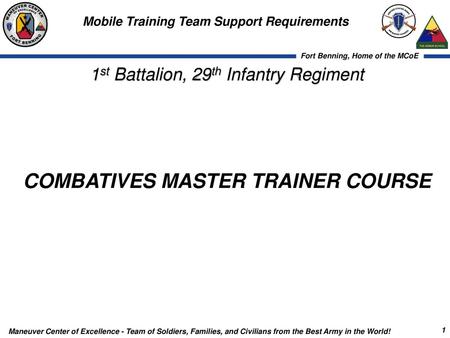 COMBATIVES MASTER TRAINER COURSE