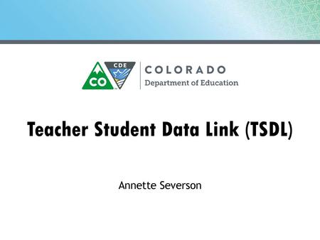 Teacher Student Data Link (TSDL)