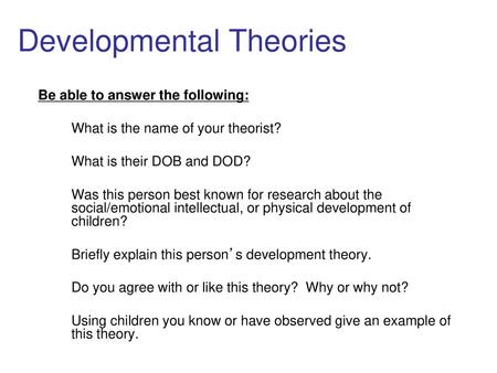 Developmental Theories