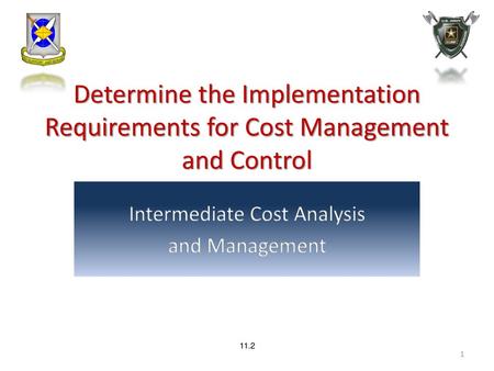 Intermediate Cost Analysis and Management