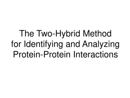 for Identifying and Analyzing Protein-Protein Interactions