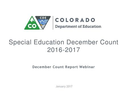 Special Education December Count