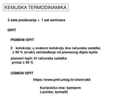 KEMIJSKA TERMODINAMIKA