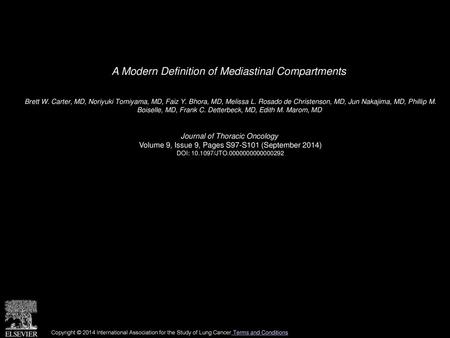 A Modern Definition of Mediastinal Compartments