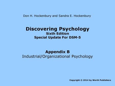 Discovering Psychology Special Update For DSM-5