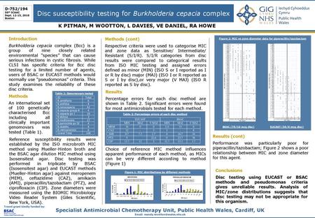 Disc susceptibility testing for Burkholderia cepacia complex