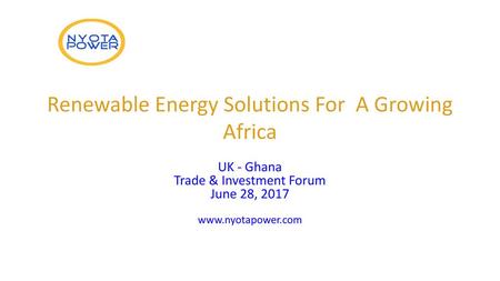 Renewable Energy Solutions For A Growing Africa