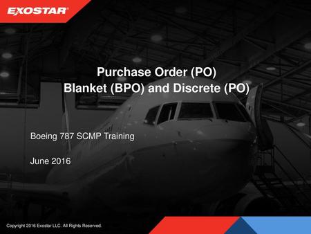 Boeing 787 SCMP Training June 2016