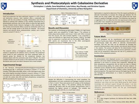 Synthesis and Photocatalysis with Cobaloxime Derivative