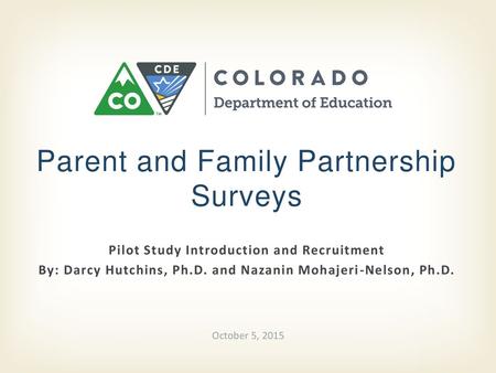 Parent and Family Partnership Surveys