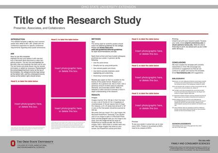 Title of the Research Study Presenter, Associates, and Collaborators