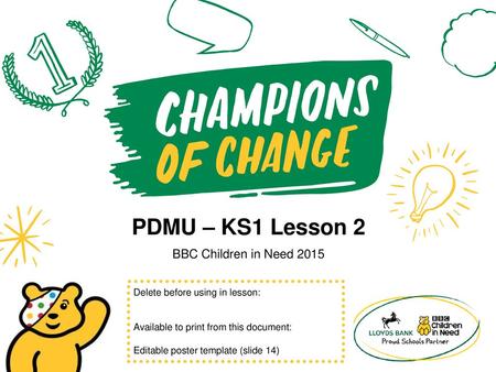 PDMU – KS1 Lesson 2 BBC Children in Need 2015