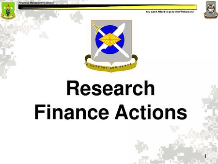 Research Finance Actions