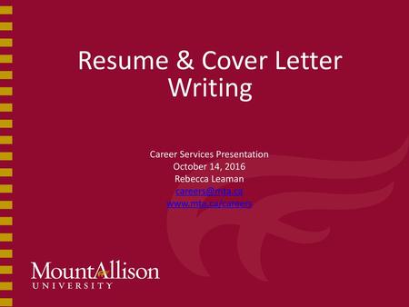 Resume & Cover Letter Writing