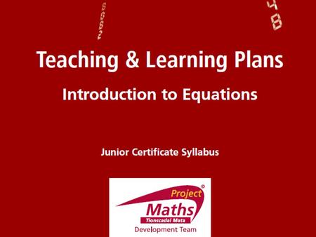 Index Section A: An introduction to equations and how to solve equations using the concept of balance Section B: Backtracking and writing a simple algebraic.